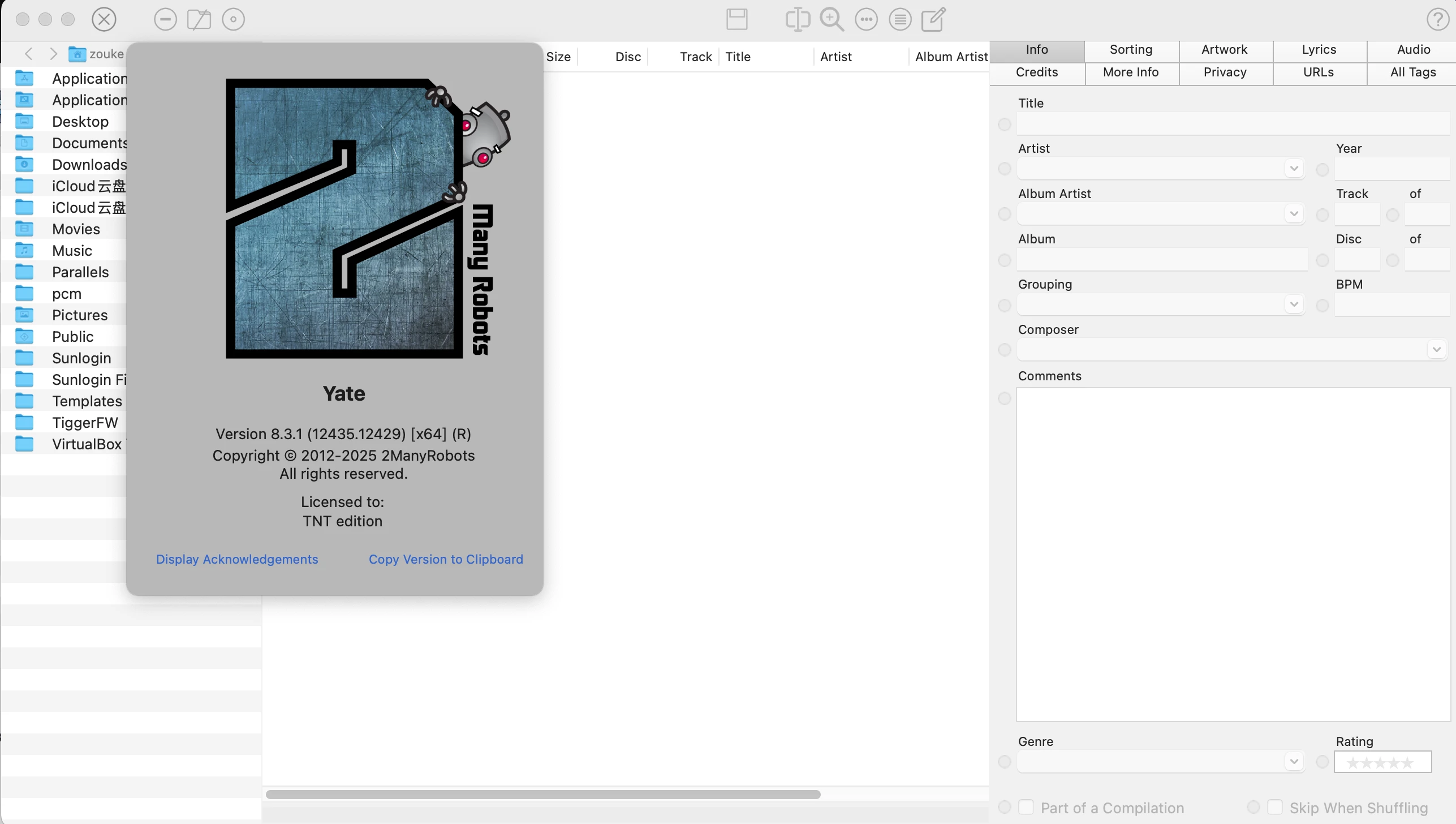 Yate 8.3.3 破解版(音乐元数据编辑终极工具)插图 Mac软件下载
