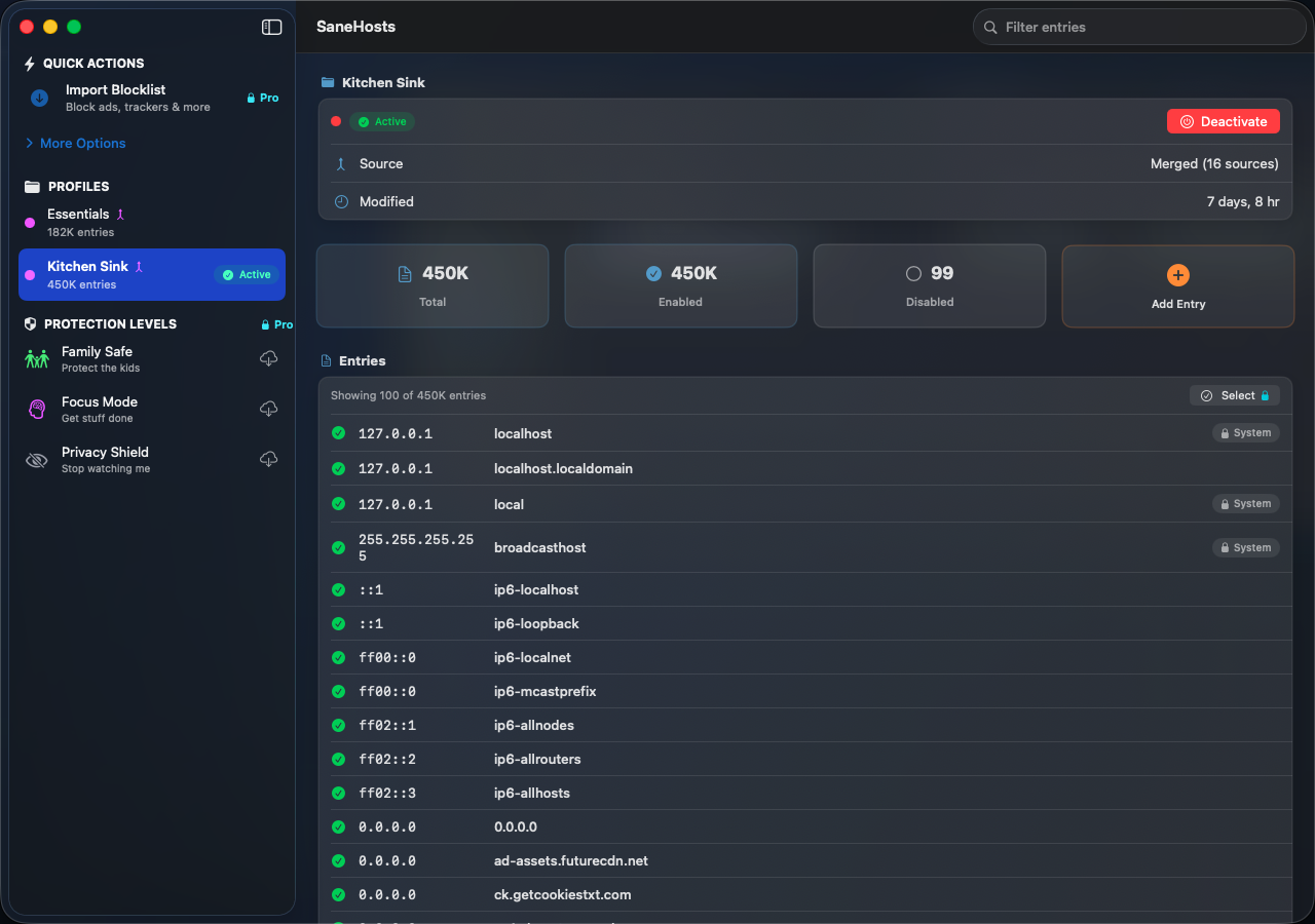 SaneHosts 1.1.16 Mac激活版 - Hosts管理广告屏蔽工具插图 Mac软件下载 SaneHosts 1.1.16 Mac激活版 - Hosts管理广告屏蔽工具插图 Mac软件下载